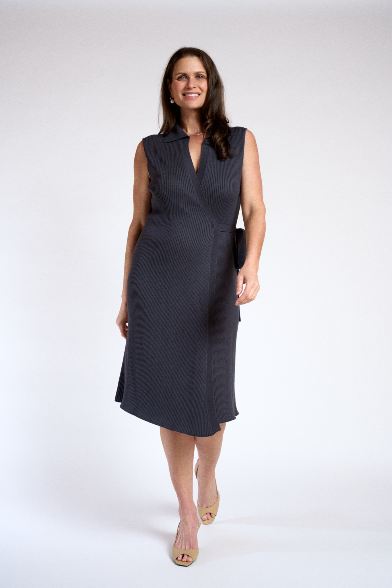 Kayla Wrap Dress Slate Grey / S